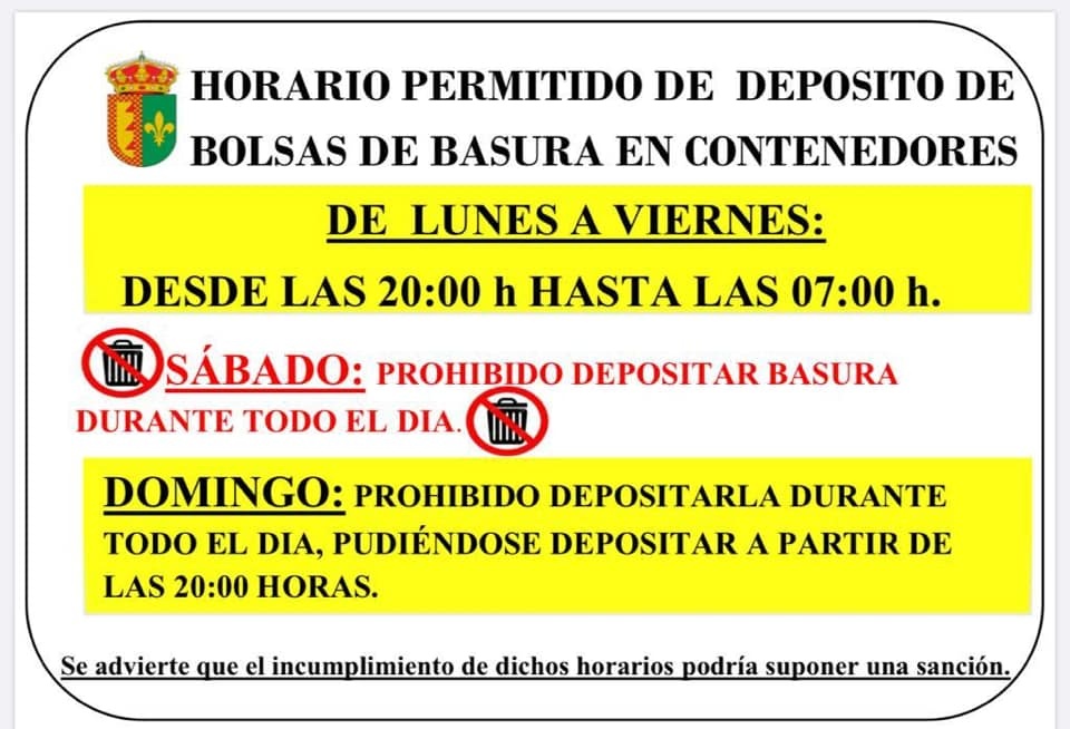 horario basuras